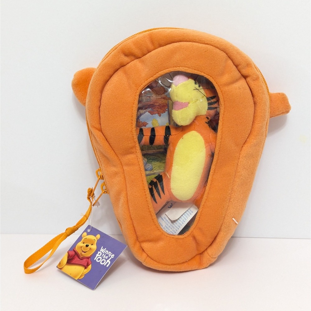 Applause Disney Tigger Plush Zipper Bag w/Stuffed Toy Figure Vintage NOS - Picture 3 of 12